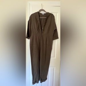 James Perse linen utility jumpsuit size 2